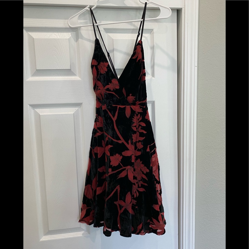 Red and black Lulus dress